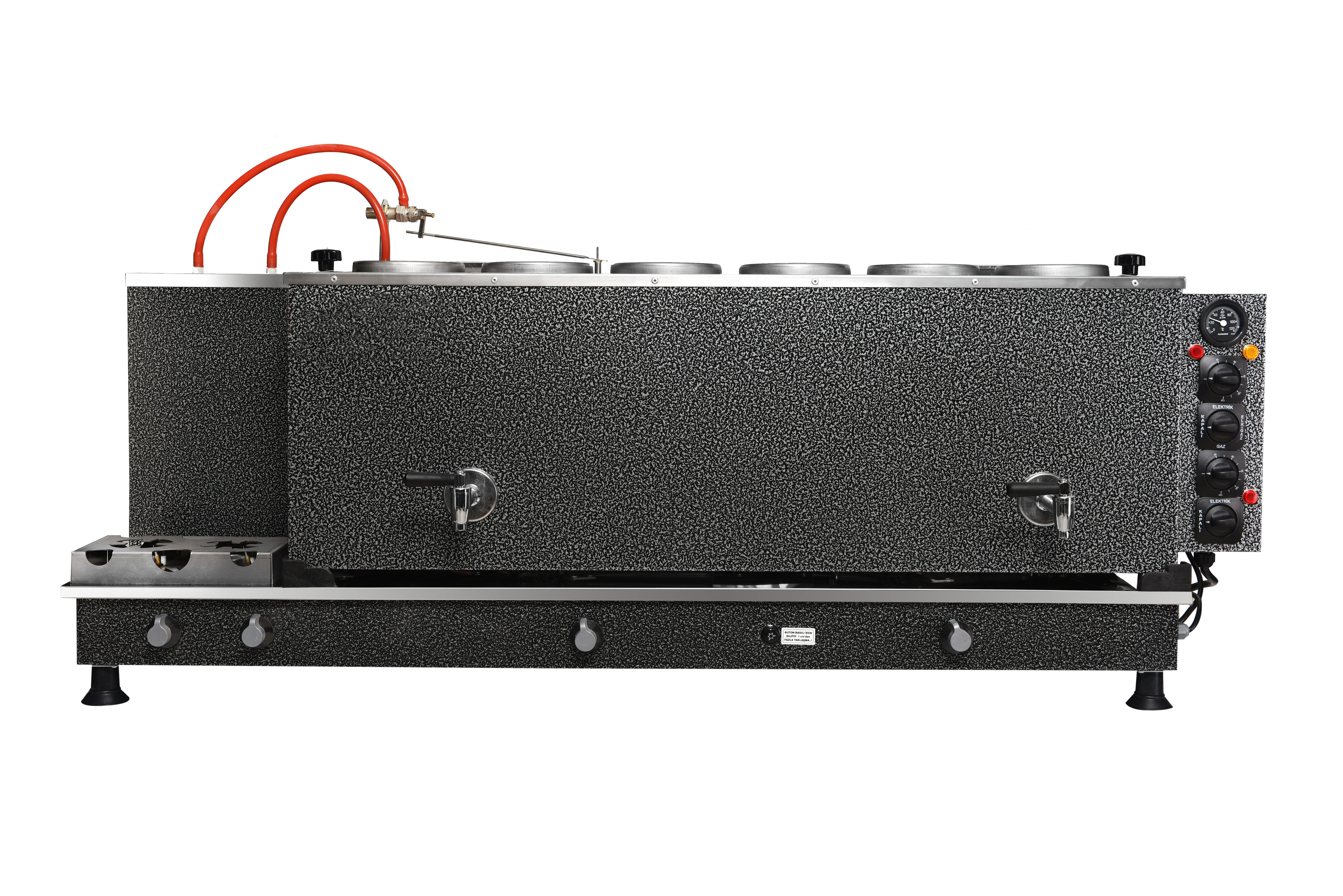 5 Demlikli Statik Boyalı İçi Bakır Çay Kazanları