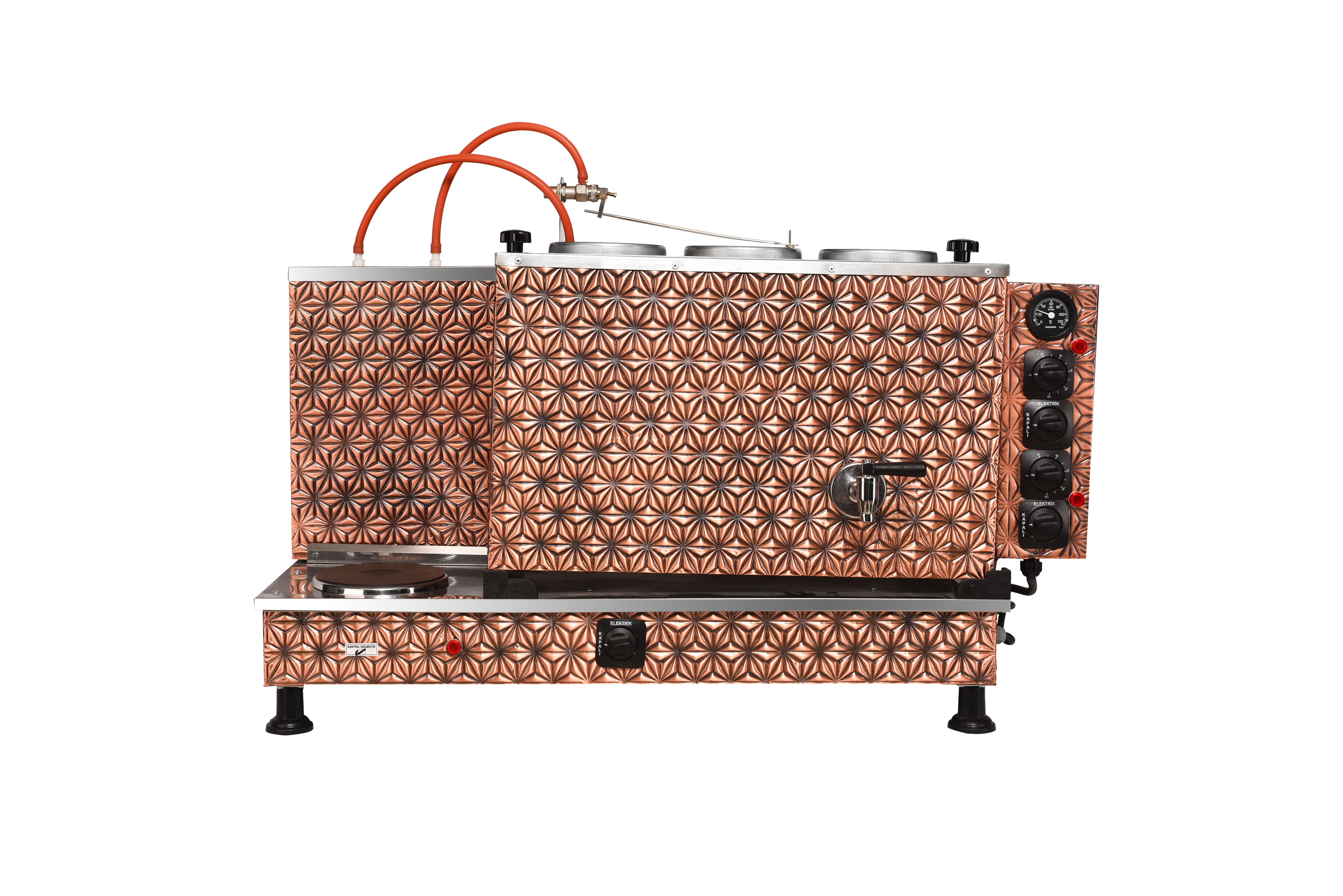 3 Demlikli İzolasyonlu Tam Otomatik Bakır Çay Kazanları