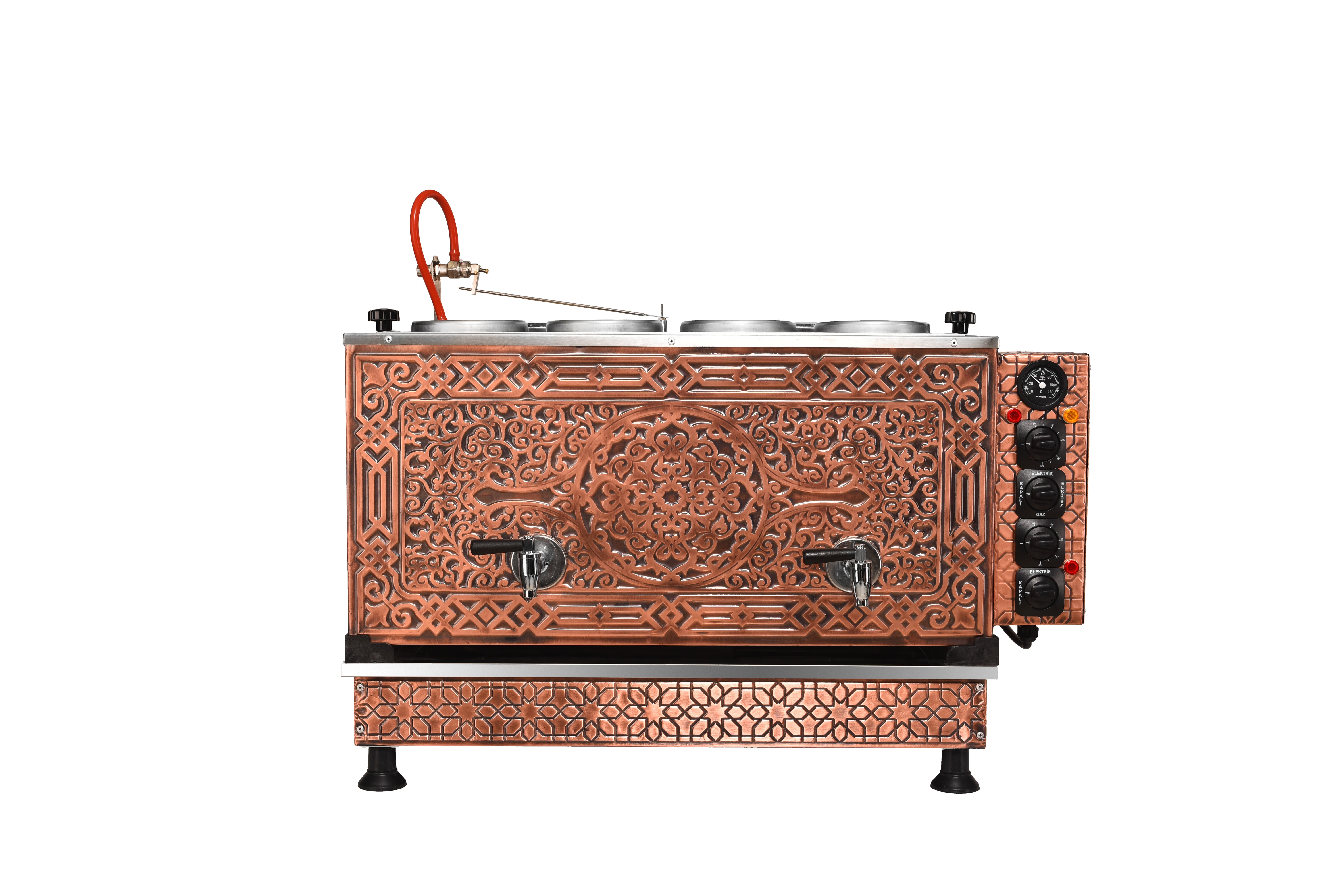 4 Demlikli İzolasyonlu Tam Otomatik Bakır Çay Kazanları