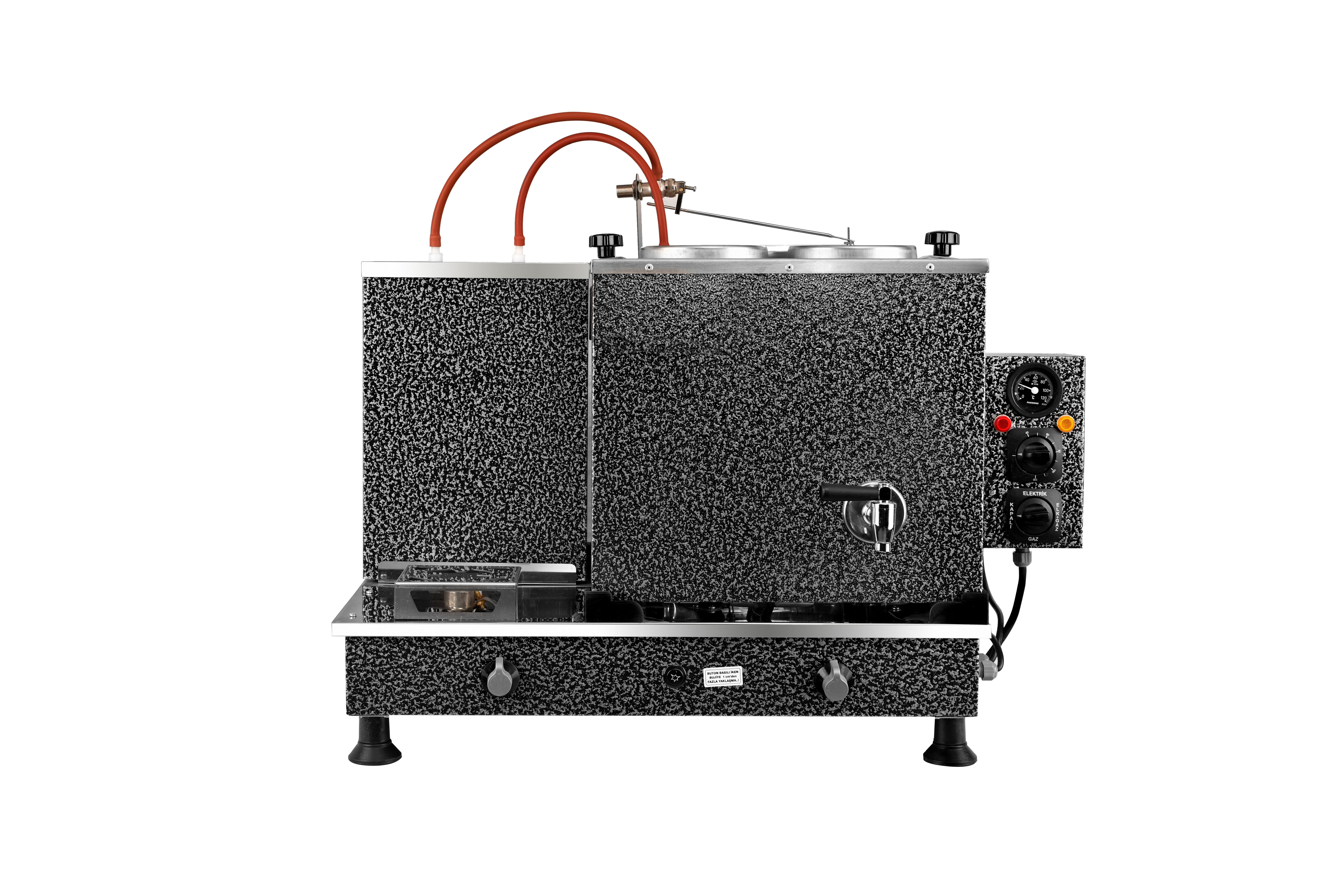 2 Demlikli Statik Boyalı İçi Bakır Çay Kazanları