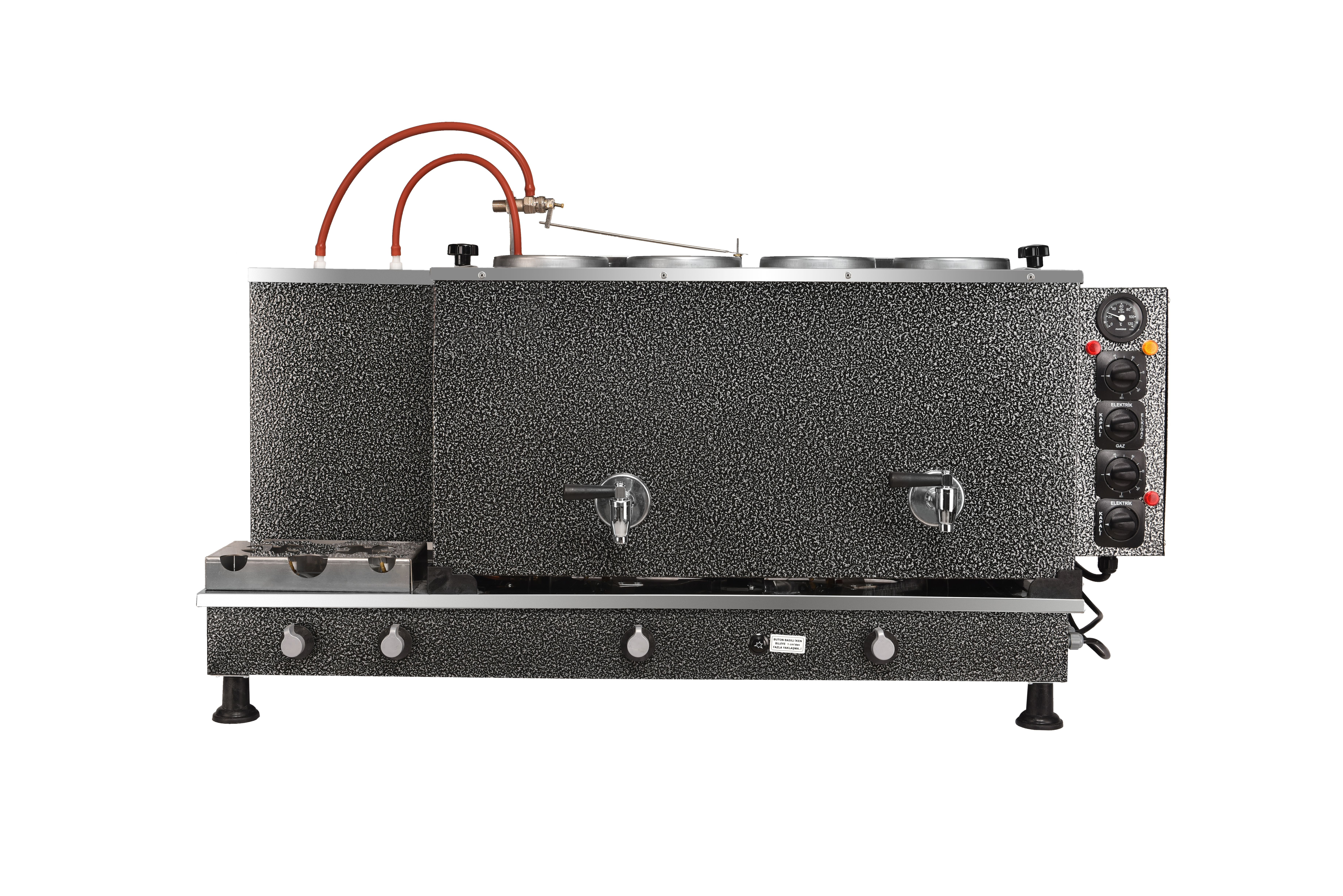 4 Demlikli Statik Boyalı İçi Bakır Çay Kazanları