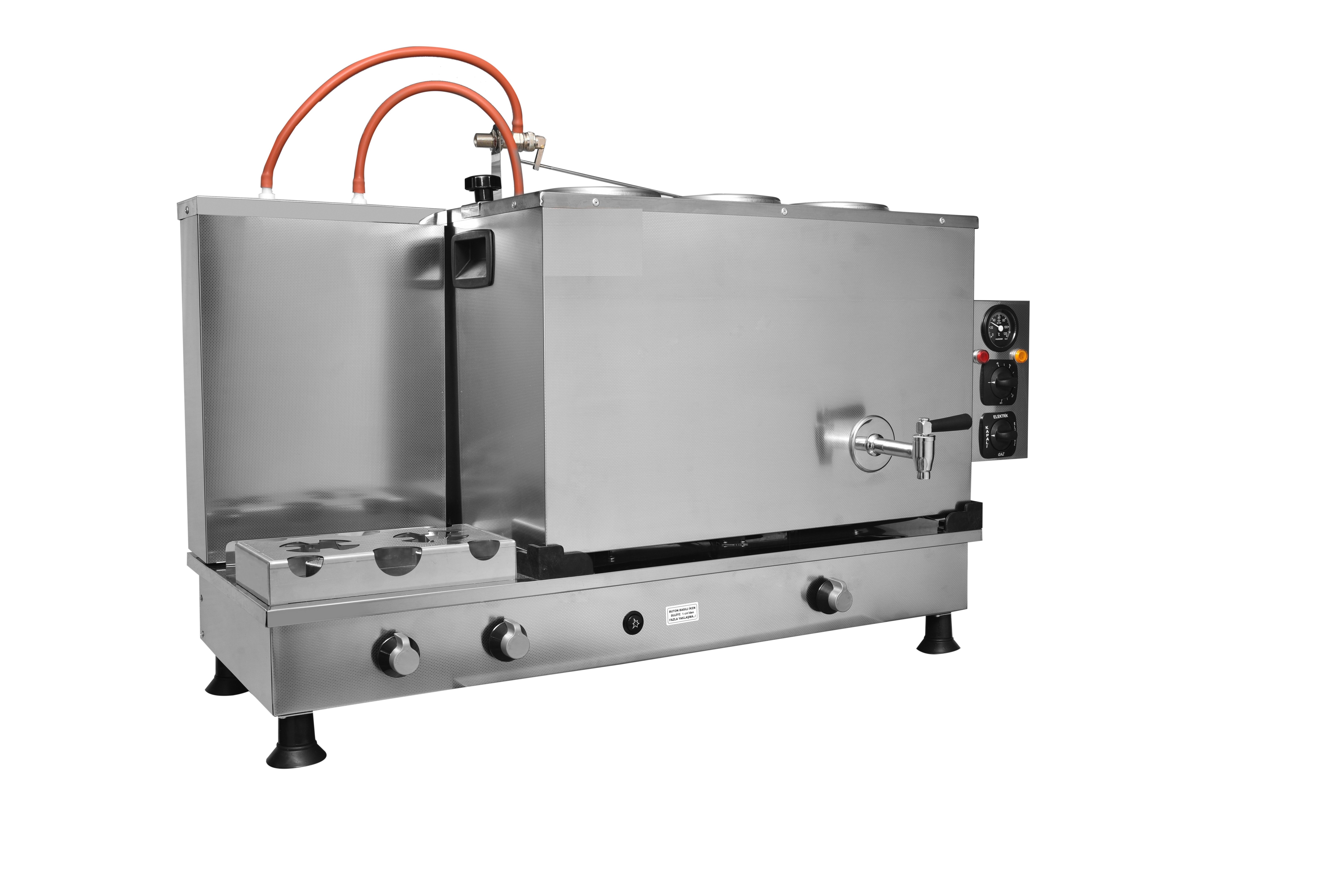 3 Demlikli Dışı İzli Krom İçi Bakır Uzun Ömürlü Yüksek Kalite Çay Kazanları